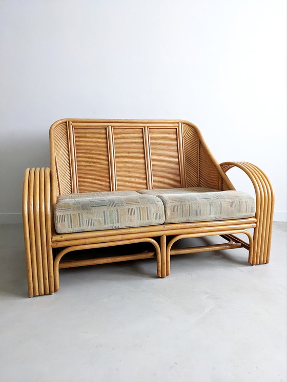 Image 1 of Vintage rotan loveseat