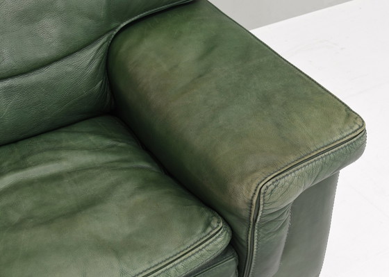 Image 1 of Roche Bobois Lounge fauteuil in groen gepatineerd leer - circa 1970