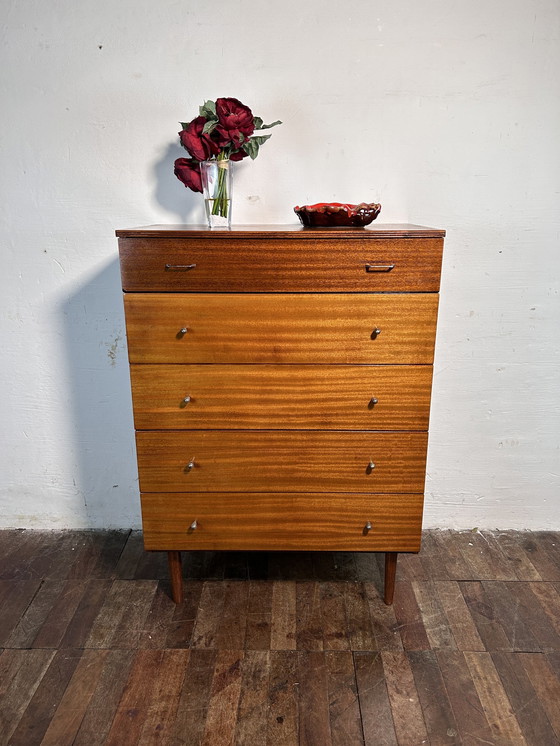 Image 1 of Mid Century Teak Chest of Drawers