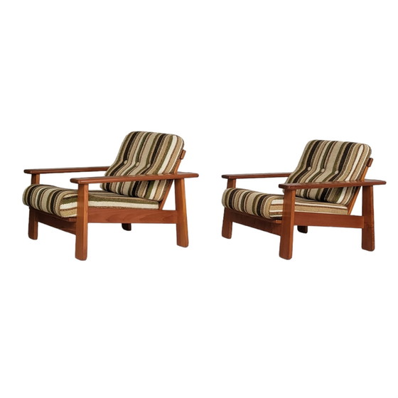 Image 1 of Twee vintage teakhouten fauteuils