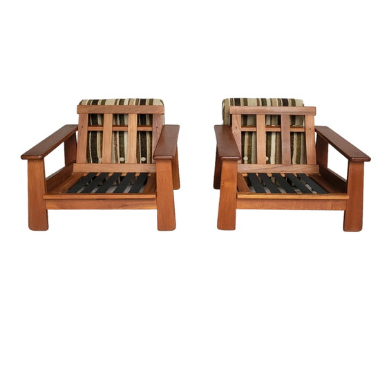 Image 1 of Twee vintage teakhouten fauteuils