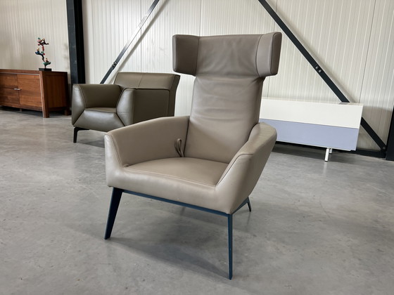 Image 1 of Leolux Elixir fauteuil grijs leer 