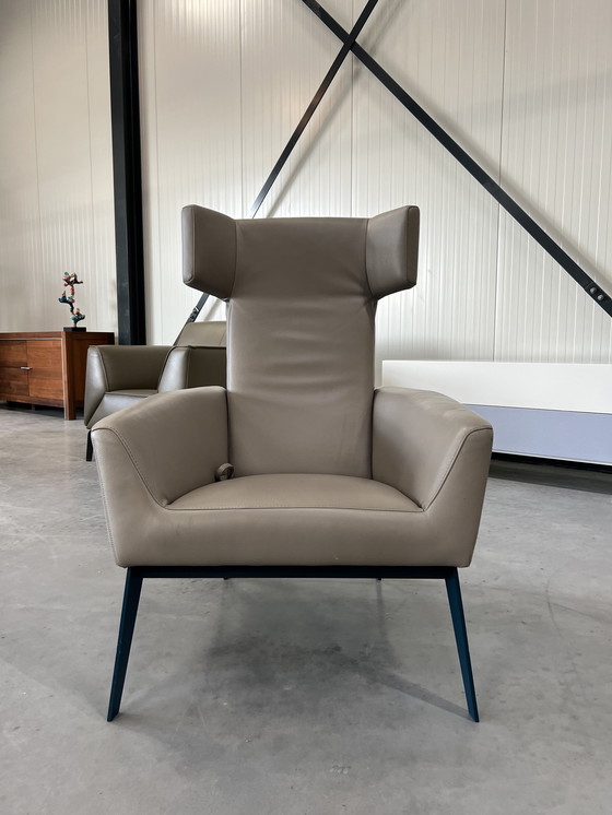 Image 1 of Leolux Elixir fauteuil grijs leer 