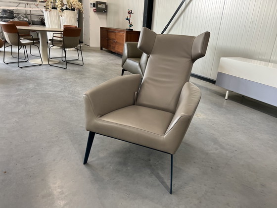 Image 1 of Leolux Elixir fauteuil grijs leer 