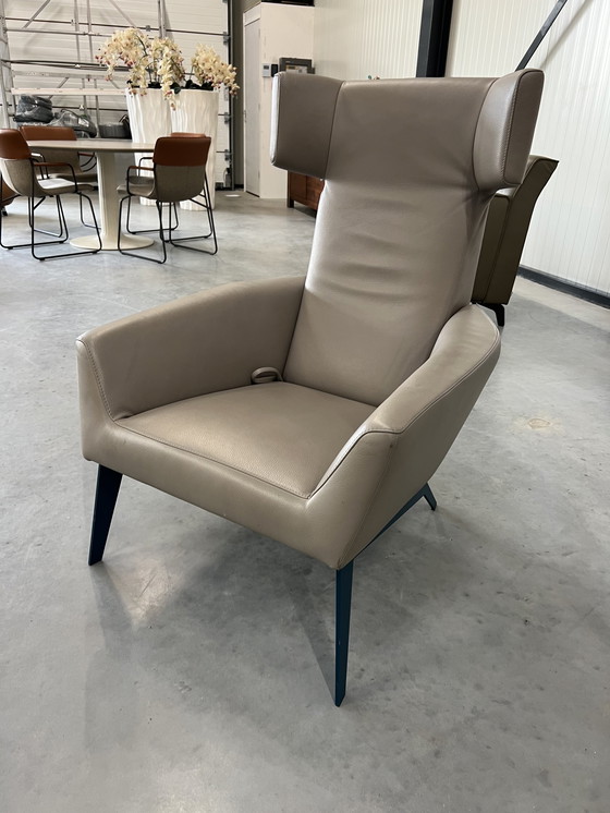 Image 1 of Leolux Elixir fauteuil grijs leer 