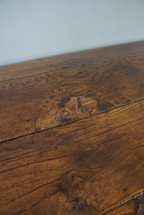 Image 1 of Franse eikenhouten eettafel, groot formaat