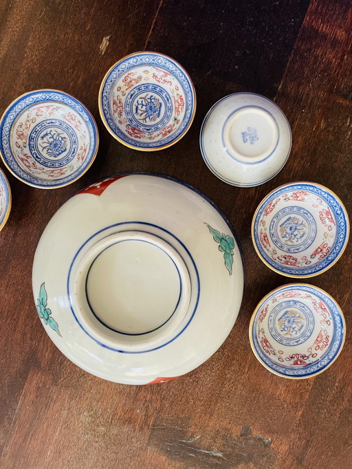 7x Imari keramiek servies