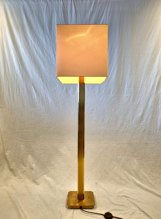 Image 1 of Zware messing Column vloerlamp