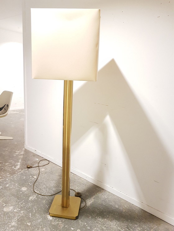 Image 1 of Zware messing Column vloerlamp