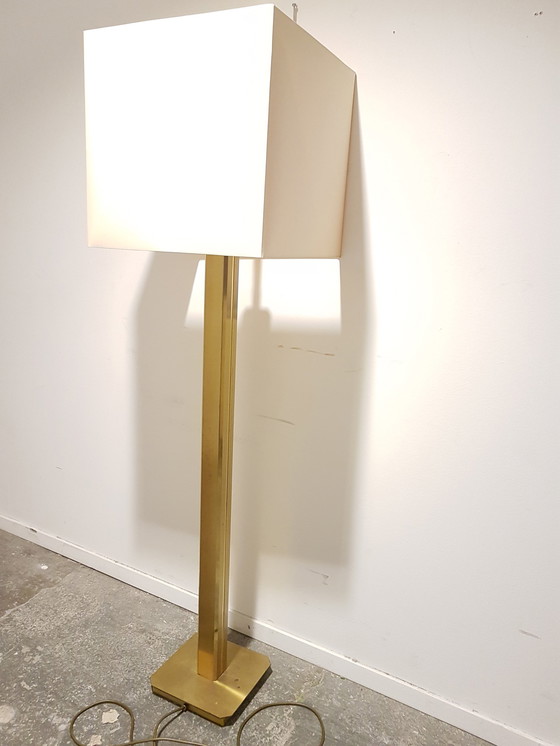 Image 1 of Zware messing Column vloerlamp