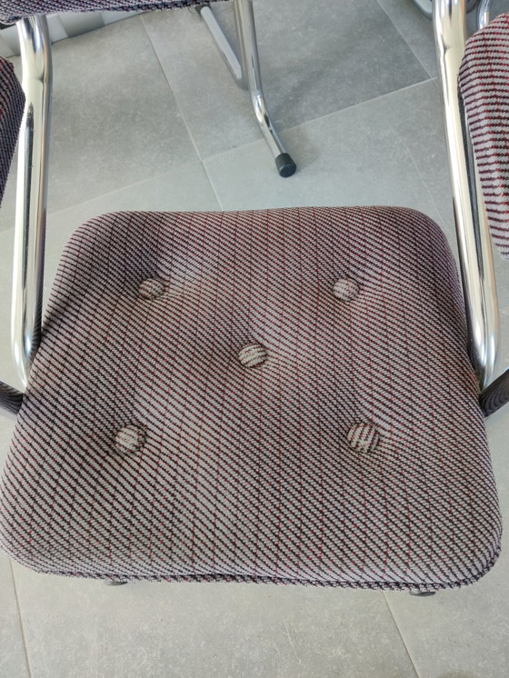 Image 1 of 4x Tubular vintage dining chairs