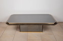 Vintage Belgochrom zwart & messing salontafel