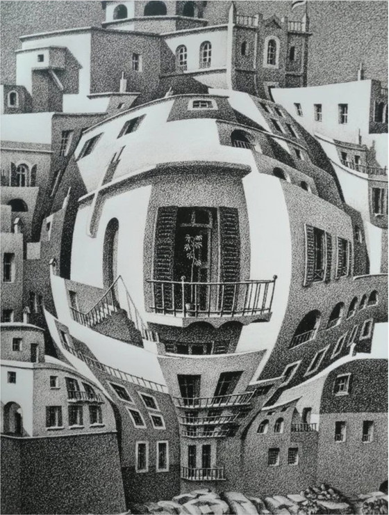 Image 1 of M. C. Escher - Balcony Impossible Bubble Perspective XXL poster