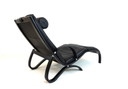 Nelo Zweden lederen fauteuil met poef