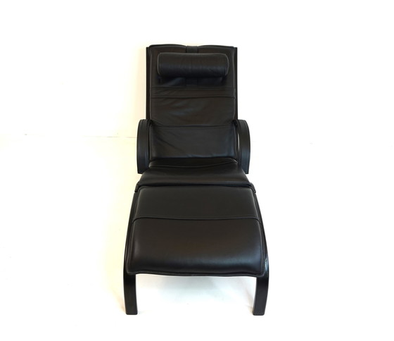 Image 1 of Nelo Zweden lederen fauteuil met poef