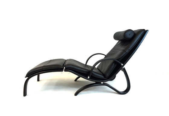 Image 1 of Nelo Zweden lederen fauteuil met poef