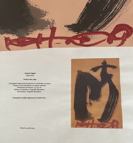 Image 1 of Antonio Tapies Litho  - M. Ojos y Cruz