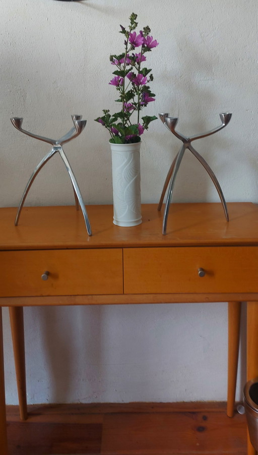 2x Vintage Space Age kandelaar