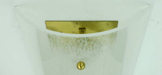 Image 1 of grote SCONCE wandlamp van acryl en messing mid century