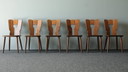 6x Vintage Brutalistische caféstoelen