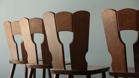 Image 1 of 6x Vintage Brutalistische caféstoelen