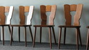 6x Vintage Brutalistische caféstoelen