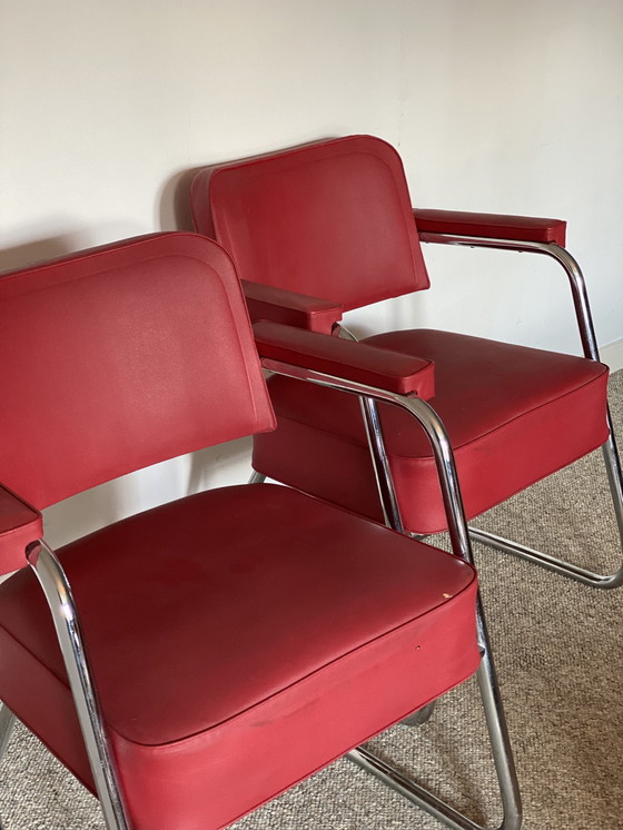 Image 1 of Vintage 'Pullman' Industriele Stoelen - 2 stuks