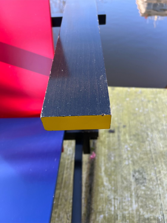 Image 1 of Cassina by Gerrit Rietveld Red & Blue Chair