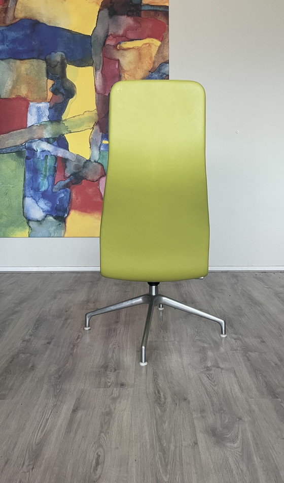 Image 1 of Capellini Lotus Attesa Lederen draaibare relaxfauteuil met hoge rugleuning