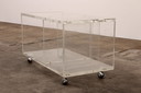 Plexiglas Audiotafel met lp vakken jaren70