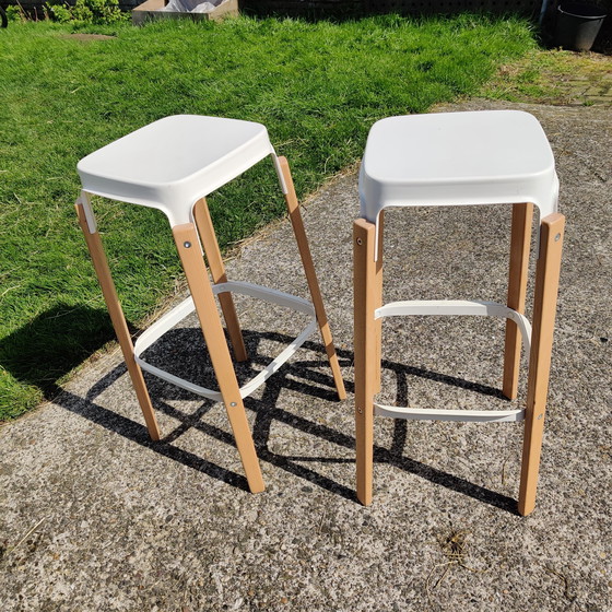 Image 1 of 2x Magis kruk Steelwood Stool hoog