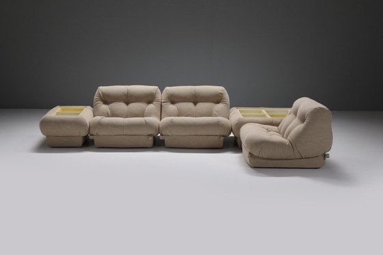 Image 1 of Geweldige Vintage Nuvolone set in bouclé van Rino Maturi voor MiMo Padova Italië