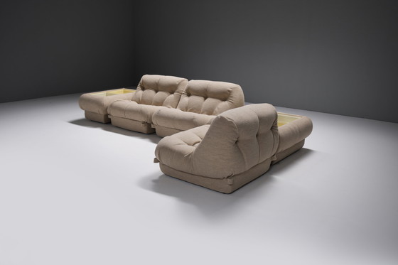 Image 1 of Geweldige Vintage Nuvolone set in bouclé van Rino Maturi voor MiMo Padova Italië