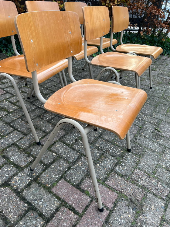 Image 1 of 6 x vintage schoolstoelen