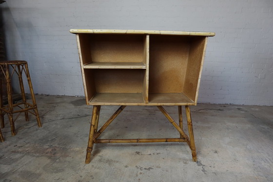 Image 1 of Vintage rotan bar met 2 stoelen