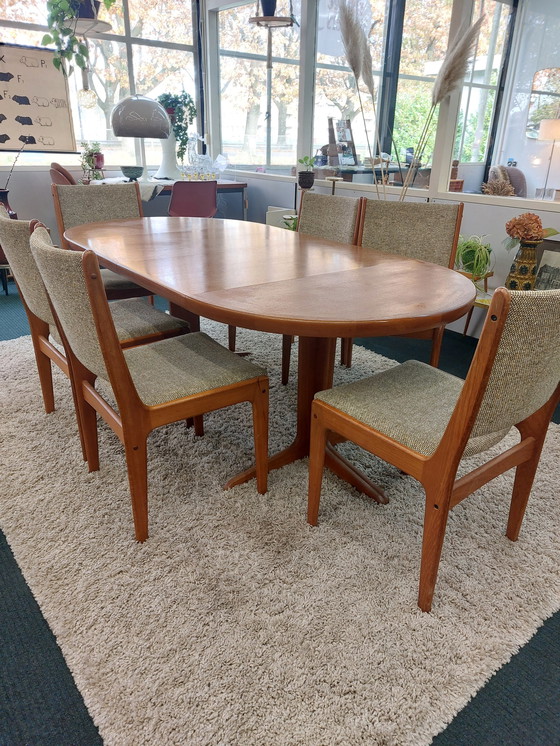 Image 1 of 6x vintage eetkamerstoel teak