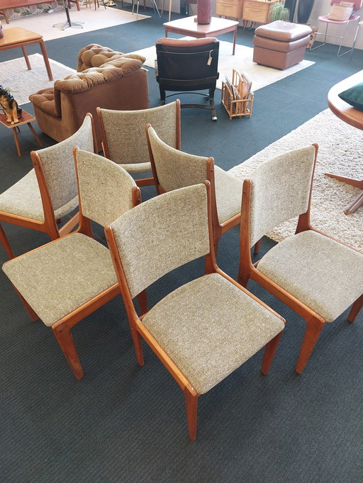 6x vintage eetkamerstoel teak