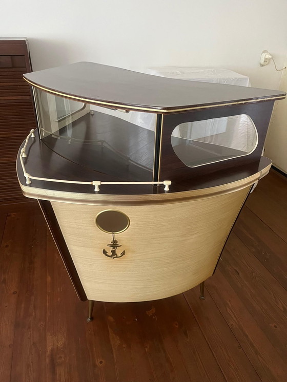 Image 1 of vintage bar in vorm van boot