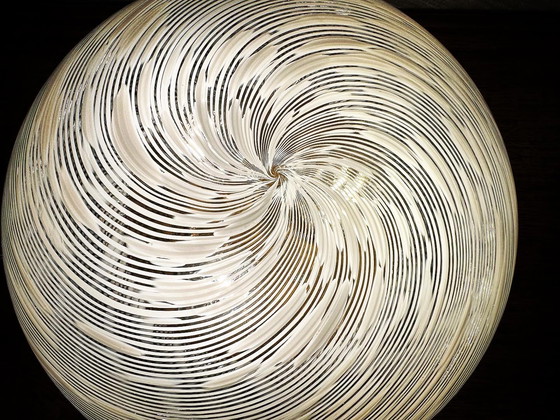 Image 1 of Vintage witte swirl plafondlamp