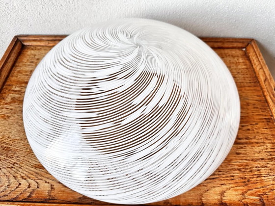 Image 1 of Vintage witte swirl plafondlamp