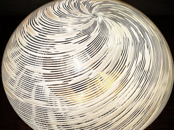 Image 1 of Vintage witte swirl plafondlamp
