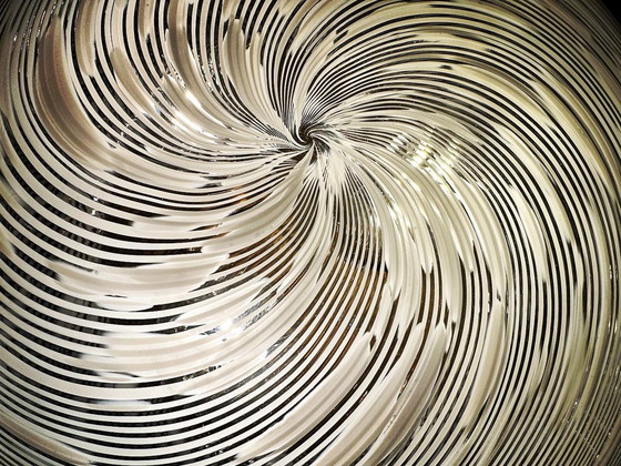 Image 1 of Vintage witte swirl plafondlamp