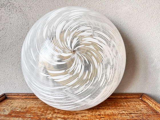 Image 1 of Vintage witte swirl plafondlamp