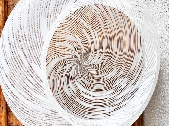 Image 1 of Vintage witte swirl plafondlamp