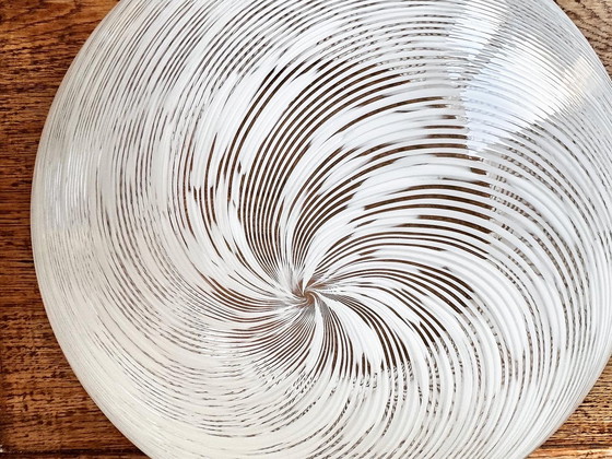 Image 1 of Vintage witte swirl plafondlamp