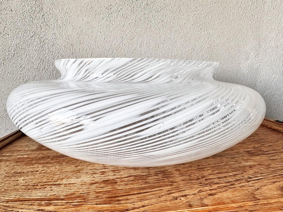 Image 1 of Vintage witte swirl plafondlamp