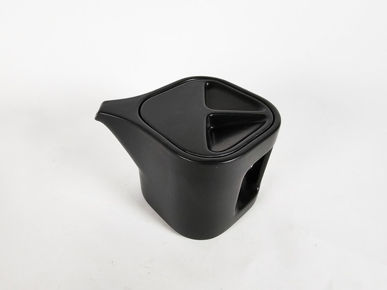 Image 1 of Laveno Ravelli -  Makio Hasuike - Italie -  Design minimalistische theepot in mat zwart - 1975