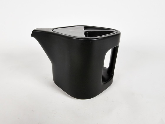 Image 1 of Laveno Ravelli -  Makio Hasuike - Italie -  Design minimalistische theepot in mat zwart - 1975