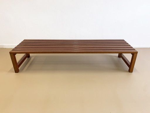 XXL Vintage houten slatted bench lattenbank
