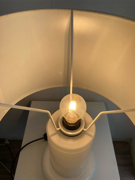 Image 1 of Glazen lamp met zilveren ring